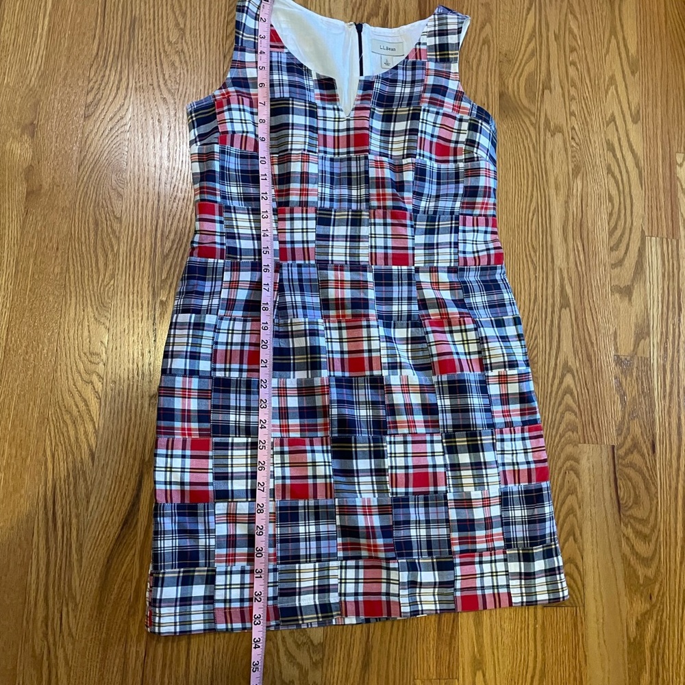 LLBean checkered patchwork sleeveless dress - Picture 9 of 16